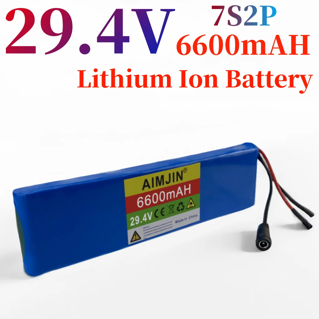 

29.4V 6.6Ah 7S2P 18650 lithium-ion battery pack, suitable for various electric and electronic devices, DIY