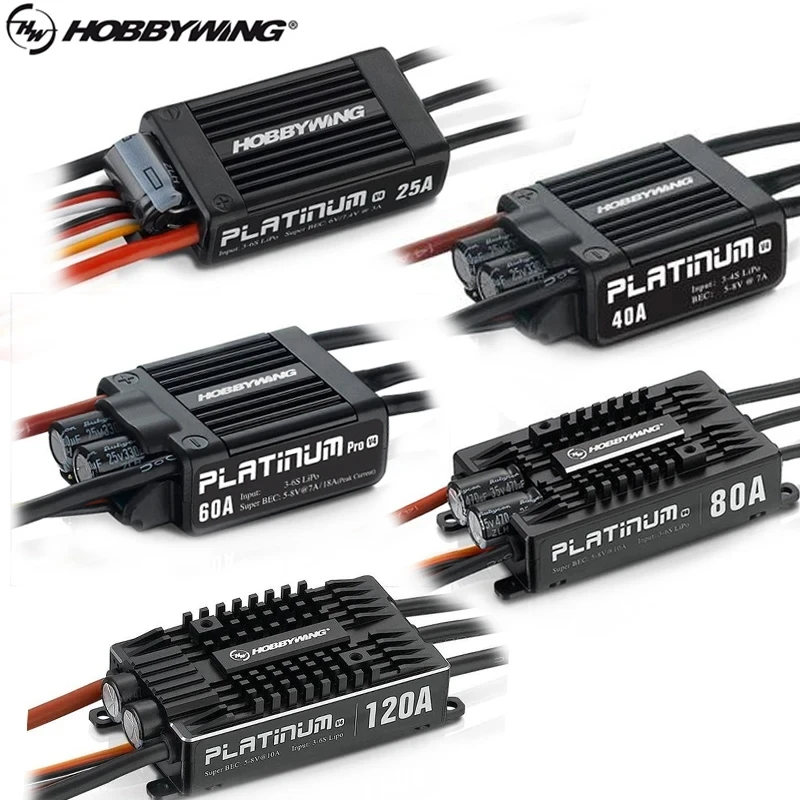 

Original Hobbywing Platinum Pro V4 25A 40A 60A 80A 120A 3-14S Lipo BEC Empty Mold Brushless ESC for RC Drone Aircraft Helicopter