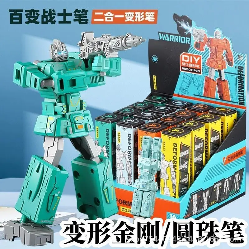Transformable Robot Pen Toy for Kid Deformable Ballpoint Writing Tool Education Action Figure Model Creative School Supply Gift