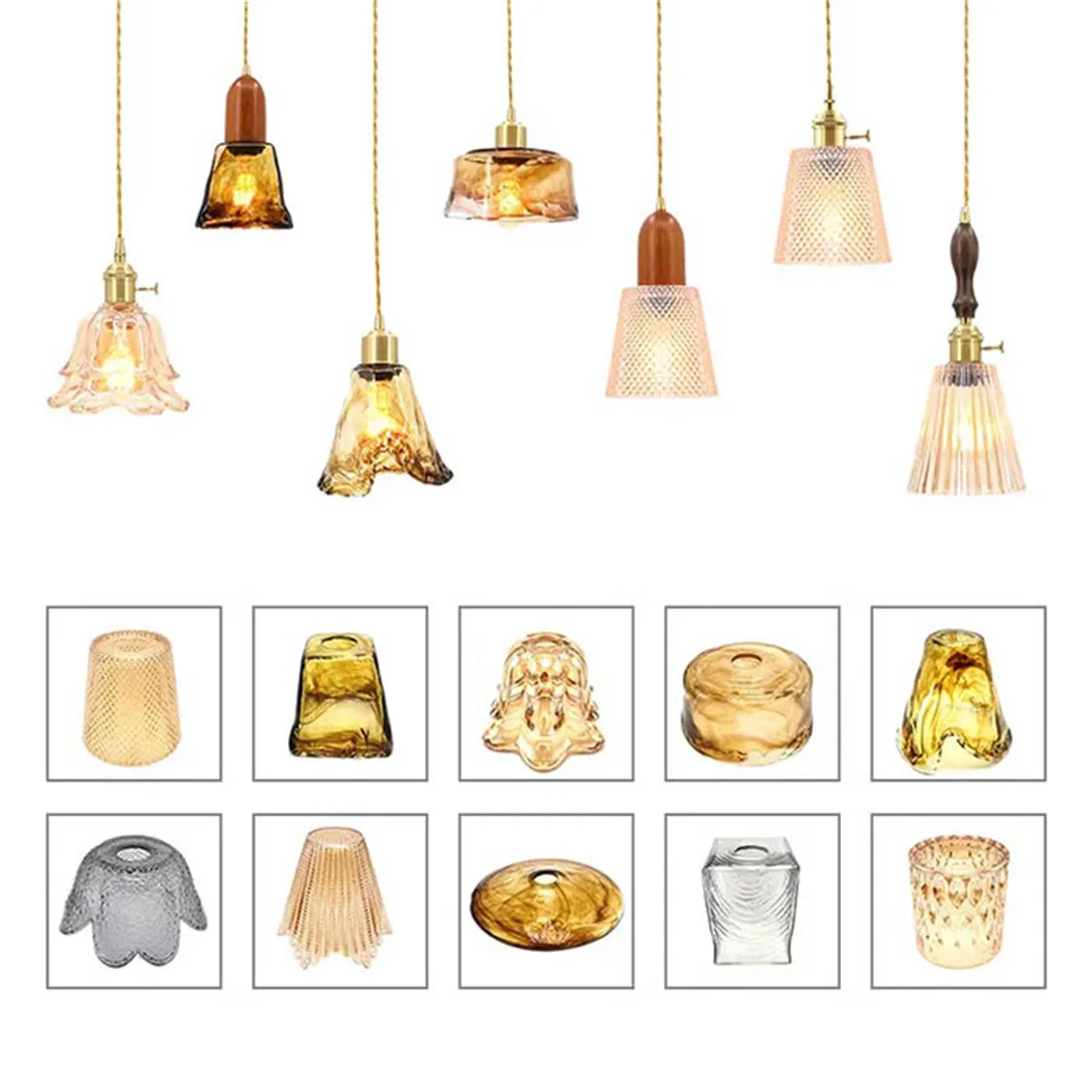 Moderní barva 3cm otevření sklo stínidlo pro E14 obal náhrada 3.3cm díra E12 lampa obal pro domácí DIY osvětlení dekorace