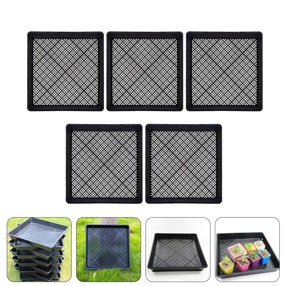 

5 Pcs Black Trays Veggie Succulent Tray Germination Plastic Cell Planting Nursery Planter Pp Growing Starter Hydroponic Trays