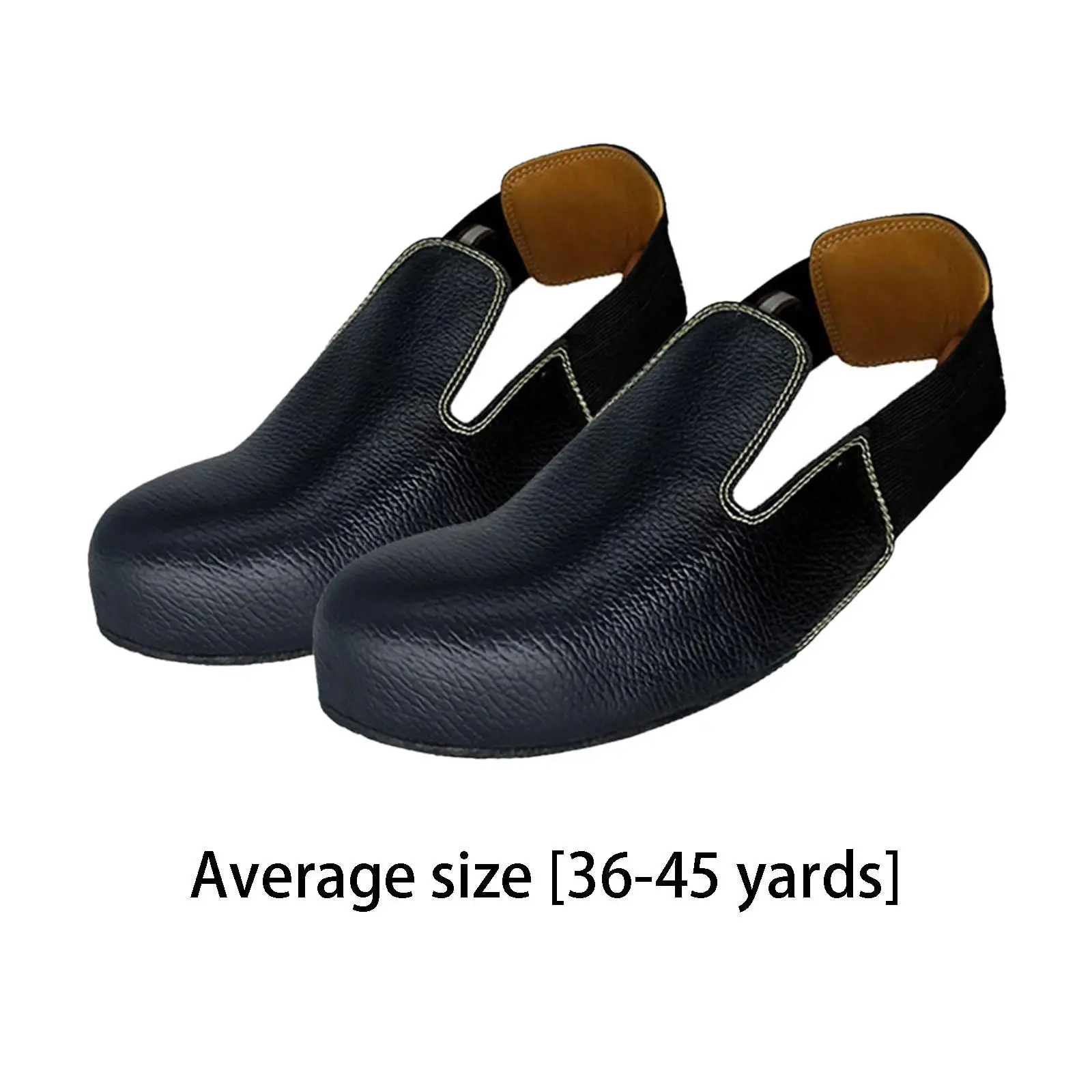 Toe Caps Safe Shoe Covers Leather Overshoes Cover Guards Anti Kick with Elastic Strap Toe Protector for Grinding Welding
