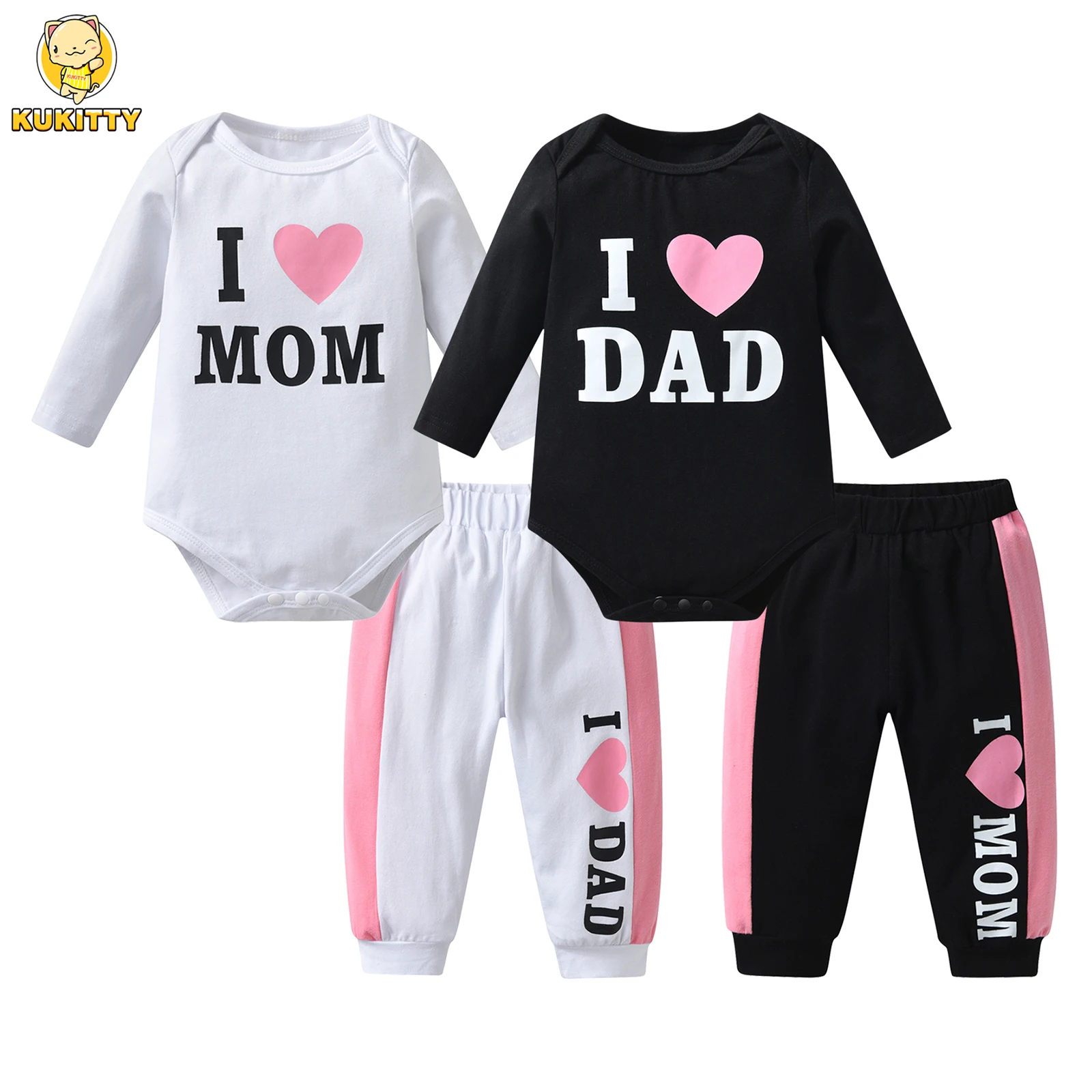 2PCS Baby Girl Bodysuit & Pants Set 1