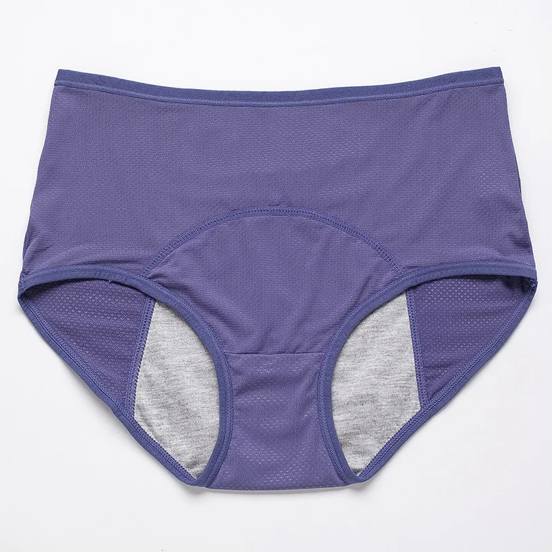 M/L/XL/XXL/3XL/4XL/5XL/6XL Menstrual Underwear Women Period Preventing Lateral Leakage Briefs Plus Size Breathable Mesh Panties