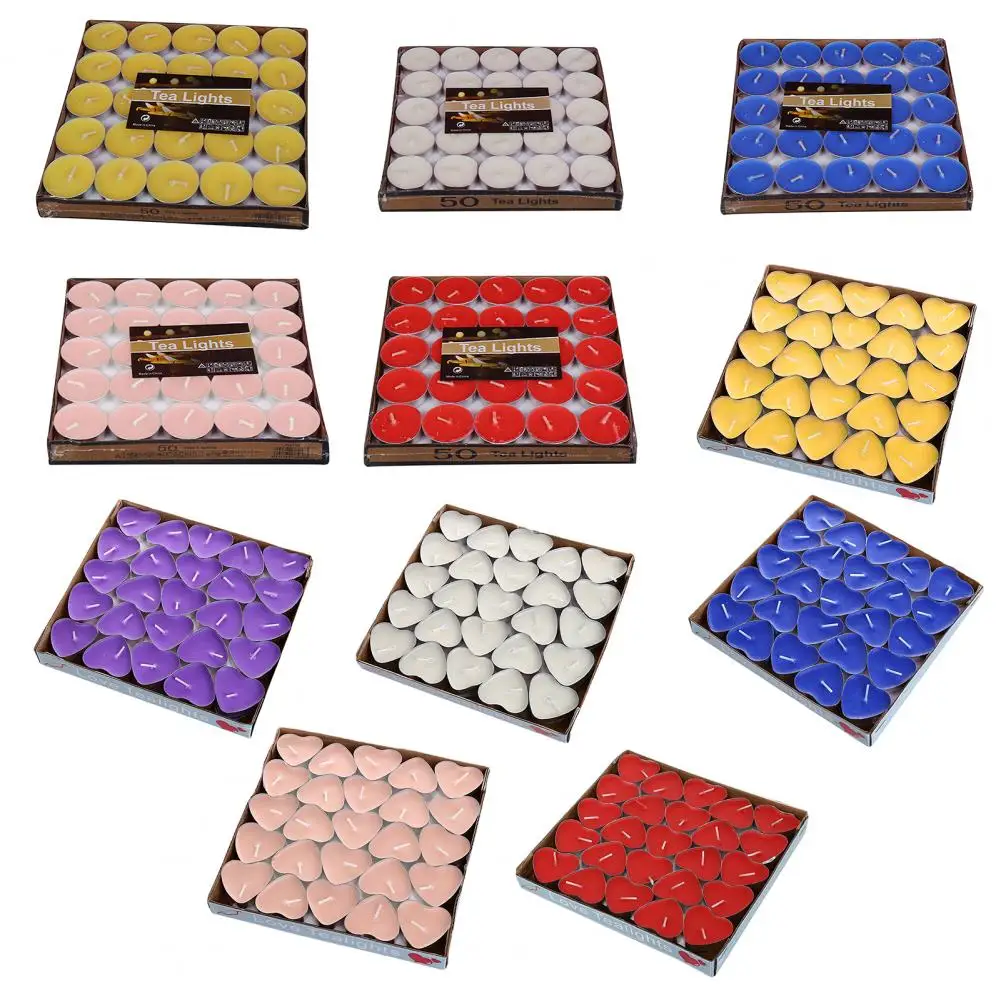 Description Picture 2 of item50 Pcs 3.5cm Mini Candle Valentine's Day Proposal Candle Smokeless Heart Shape Flickering Desktop Atmospheres Party Accessories