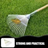 Garden Pine Needle Rake Portable Steel Lawn Rake Garden Shrub Rake For Leaves 2