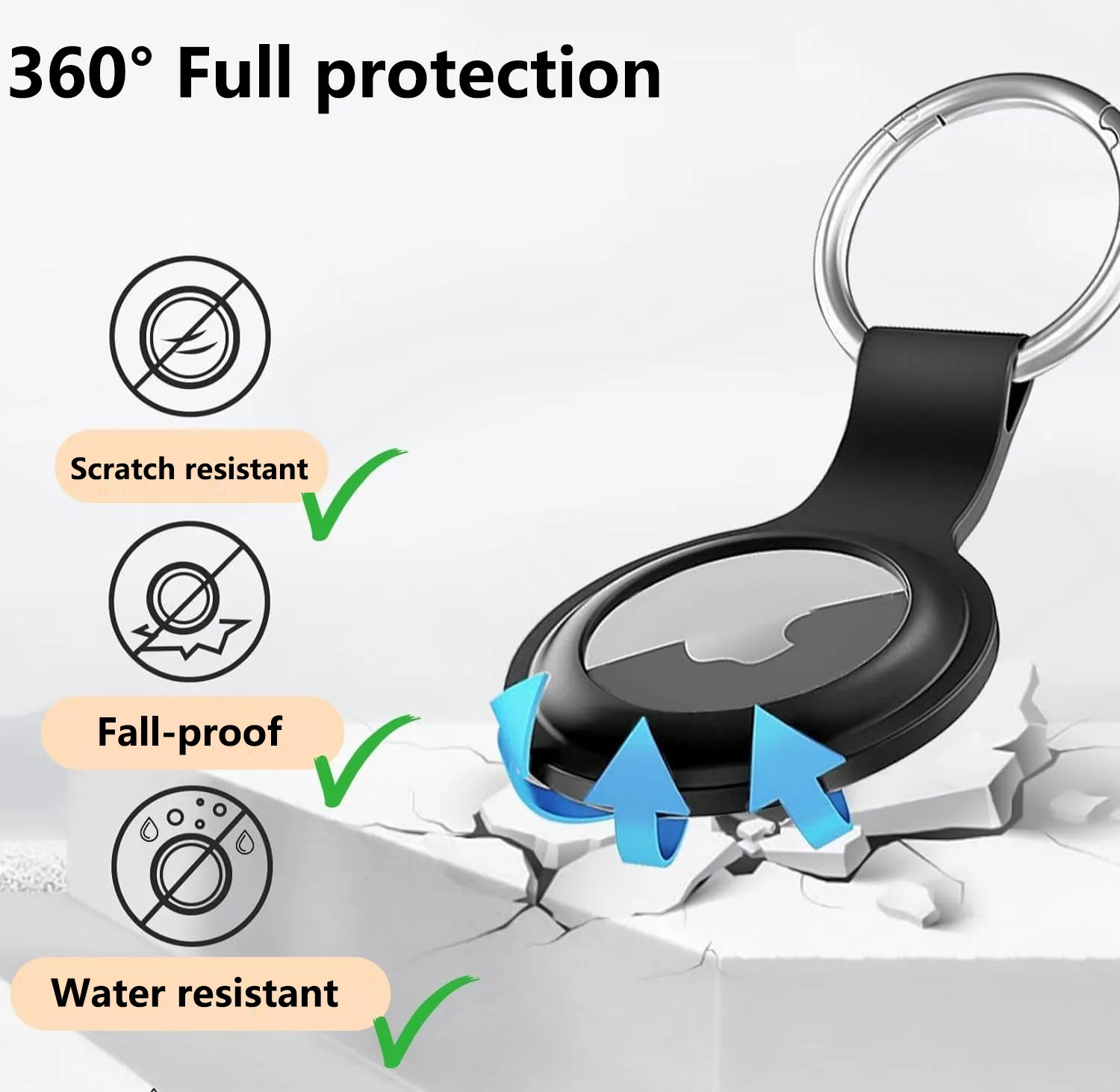 Silicone Protective Keychain Cover for AirTag - Anti-Loss Pendant Accessory