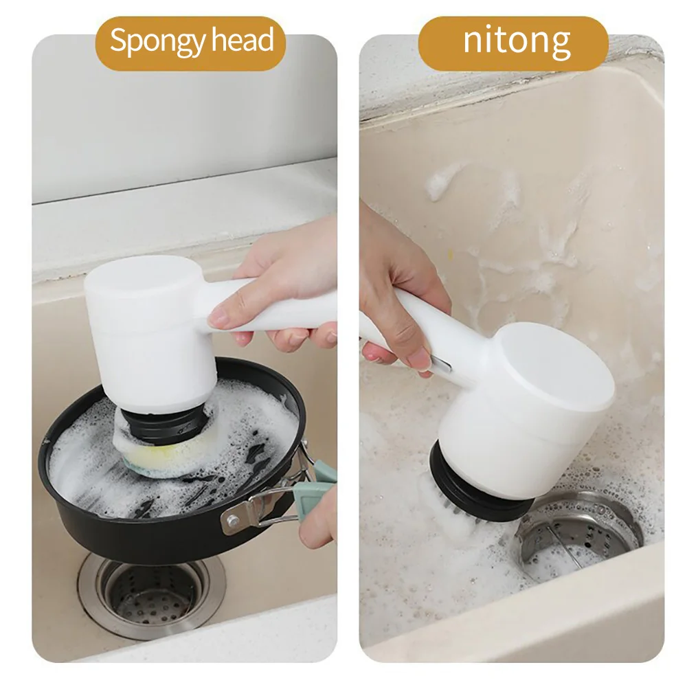 Electric Cleaning Turbo Scrub Brush Waterproof Cleaner Wireless Charging Cleaner Bathroom Kitchen Cleaning Tools Set 4