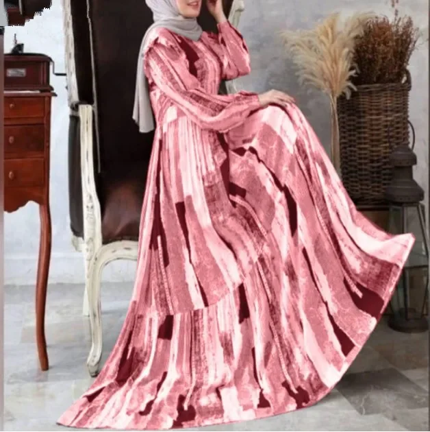 

Long Sleeve Islamic Clothing Dress for Women Dubai Abayas Temperament Commuter Women Dress Muslim Abaya Maxi Robe Kaftan Vestido