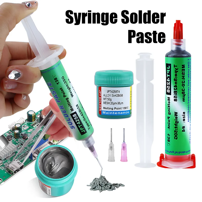 

138 ℃ Lead-free Sn42Bi58 SMD Welding Paste No Clean Solder Paste For Phone Component Repair Low Temperature Solder Paste