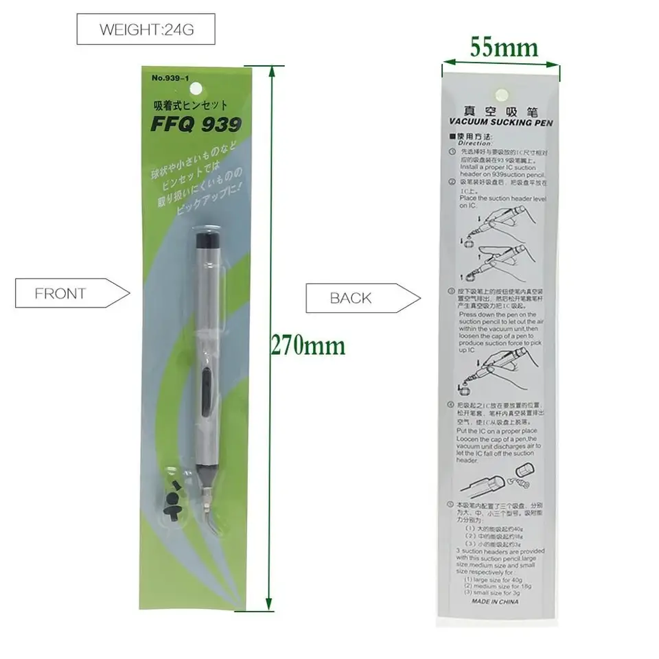 Vacuum Suction Pen Kit IC SMD Vacuum Sucking Suction Pen Remover Sucker Pump Pick Up Tool Desoldering ​Sucking Pen With 3 Sucker image 7