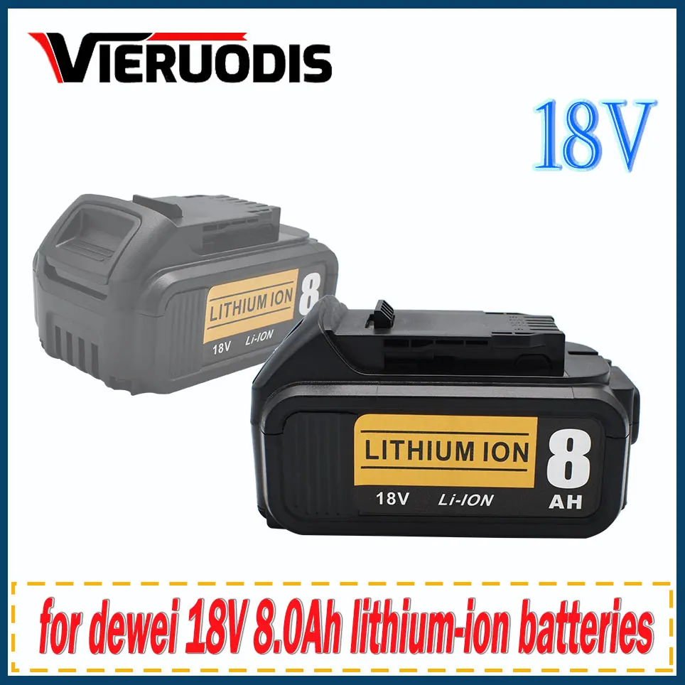 

18V 8000mAh Replacement Li-ion Battery For dewei Electric Tool 18V DCB182 DCB180 DCB181 DCB182 DCB201 DCB20518