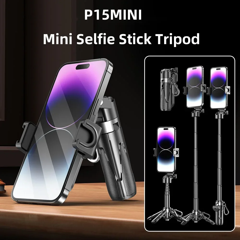 P15Mini Selfie Stick Tripod 3 in 1 Extendable Grip Phone Tripod Detachable Remote Vlog Livestreaming Photography selfie stick tripod selfie stick phone selfie tripod