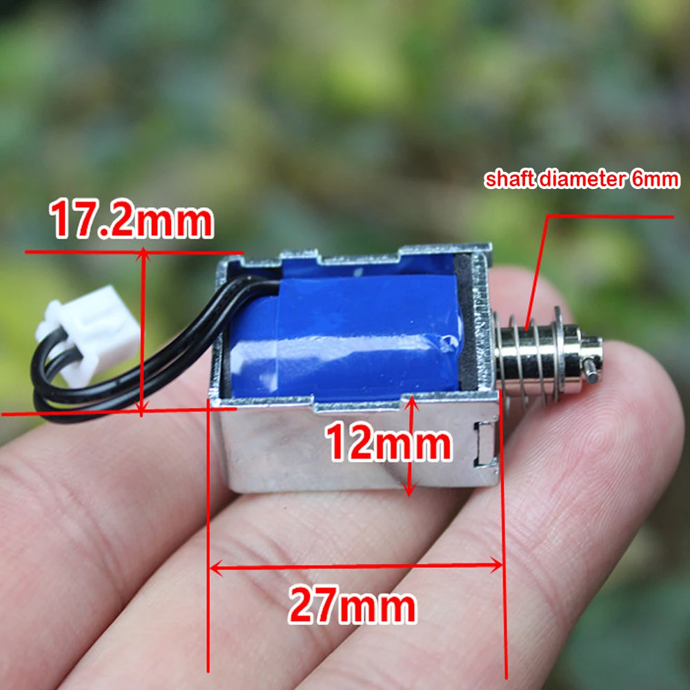 

DC 5V 6V 9V 12V Micro Solenoid Electromagnet Push Pull Through Type Mini Electric Magnet for Household Appliances Spring Magnet