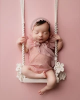 Newborn Photography Props Baby Swing Chair Wooden Furniture Infants Photo Shooting Prop Accessories Baby Photo Props Swings 2