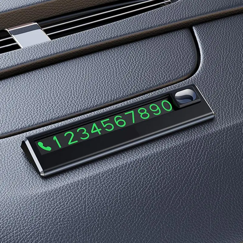 Car Temporary Parking Plate Mini Parking Phone Number Plate with Traceless Glue Glow Magnetic Traceless Glue Phone Number Plate
