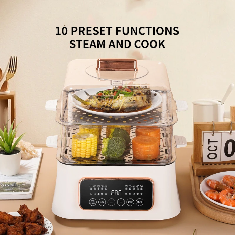 Household multi-layer steaming pot steaming and stewing integrated electric stir fry pot multifunctional with steaming function 2