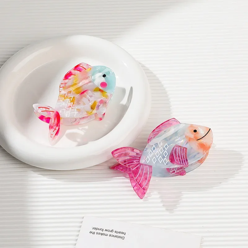 

Creativity Cute Colorful Fish Hair Claw Acetate Claw Clip Aquatic Creatures Crab Hair Clip Hair Accessories for Women