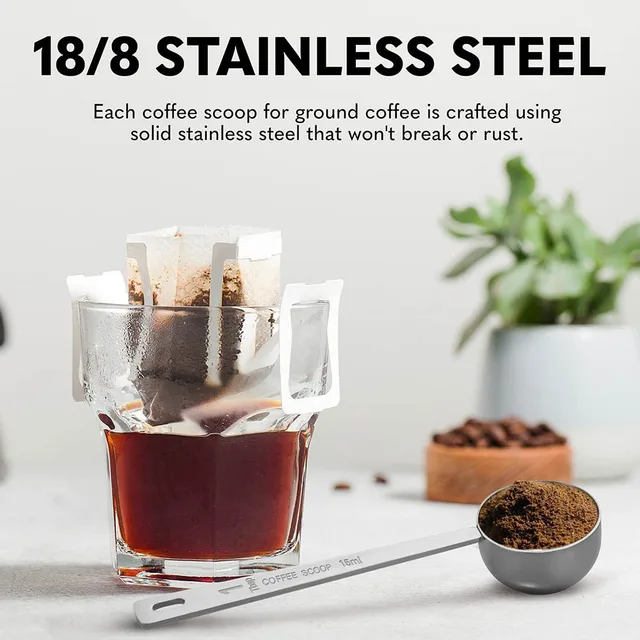 1Pc Rozsdamentes Acél Kávéfőző 15 Ml 30 Mérő Kanál Hosszú Kezelt Fémmérés Kávé Tea Szerszámok Kiegészítők - Image 5