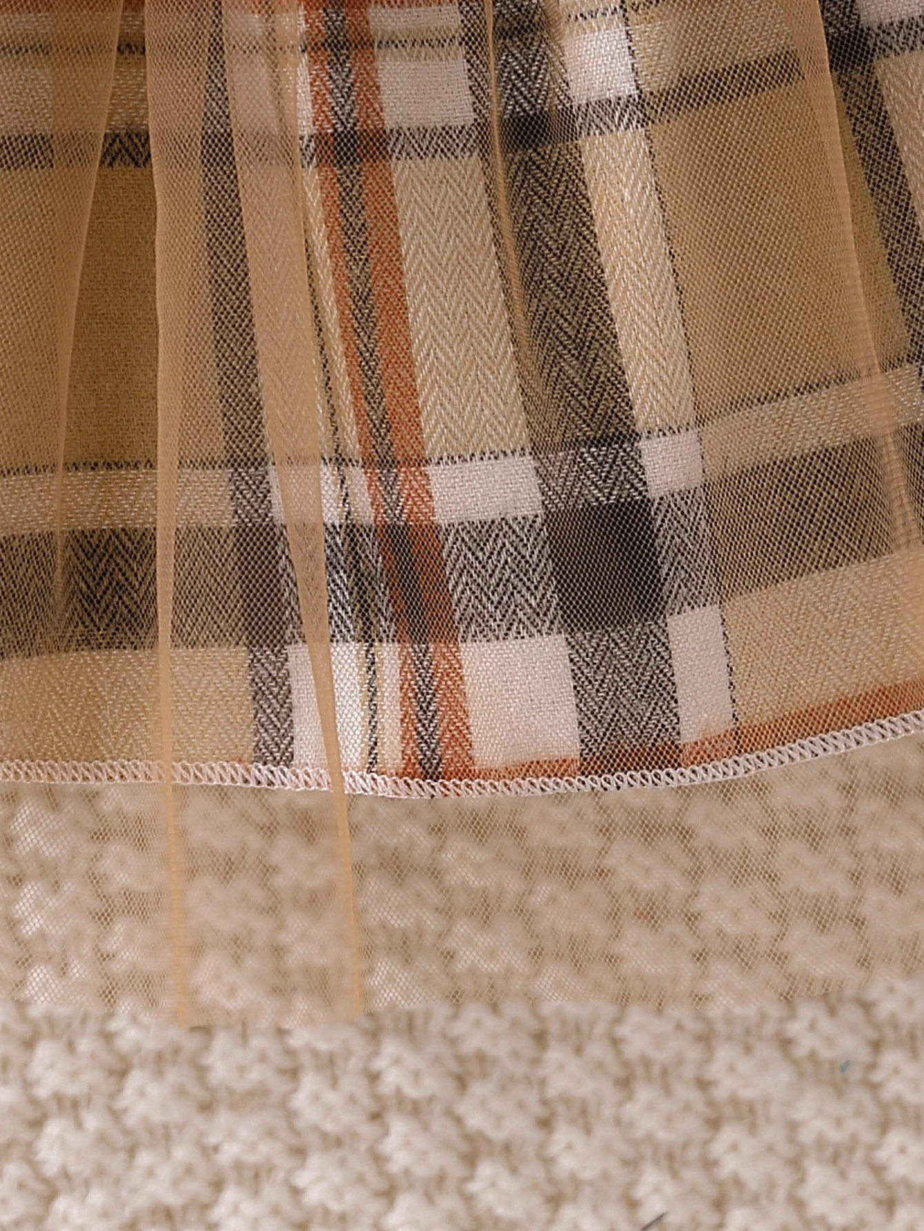 Baby Girl Plaid Tulle Skirt Dress & Cropped Jacket Set 6
