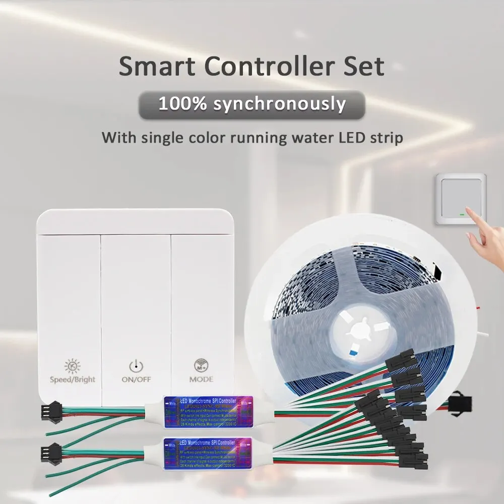 싱크 호스 레이싱 LED 스트립 라이트, 흐르는 물결 쫓는 LED 테이프 리본 램프, 방 장식, DC 24V, WS2811, 10M, 15M, 20M