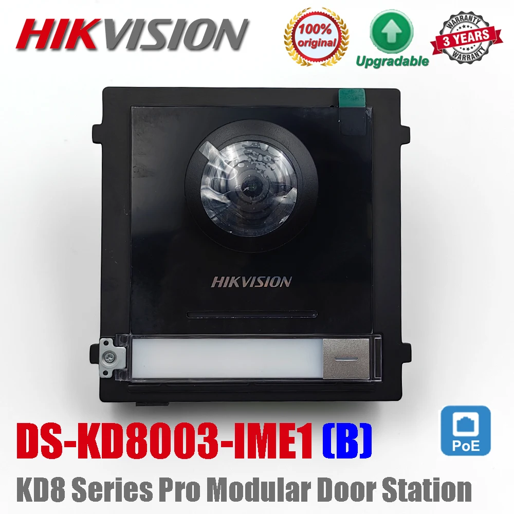 Video Doorbell Hikvision 2MP IR HD Fish Eye DS-KD8003-IME1(B) Standard POE