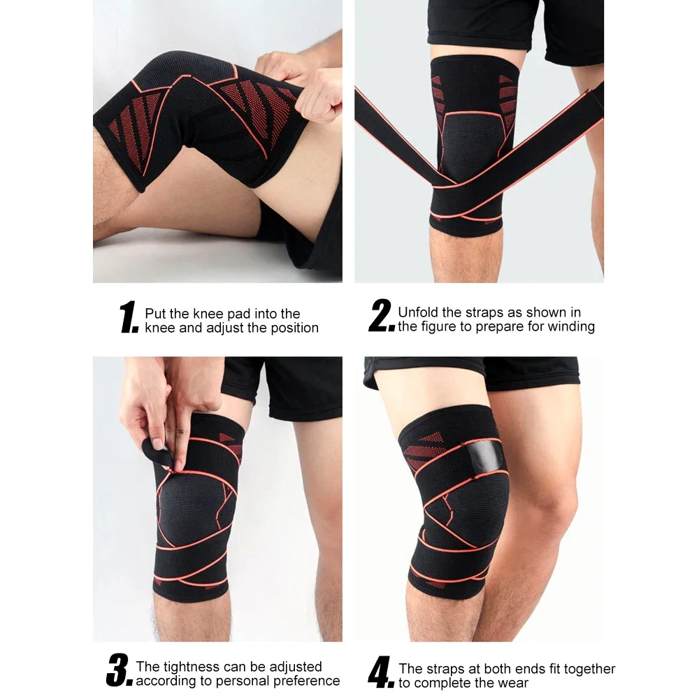 Sports Compression Knee Brace Adjustment Orthopedic Knee Pads For Work Patella Protector Volleyball Running Cycling 1PC