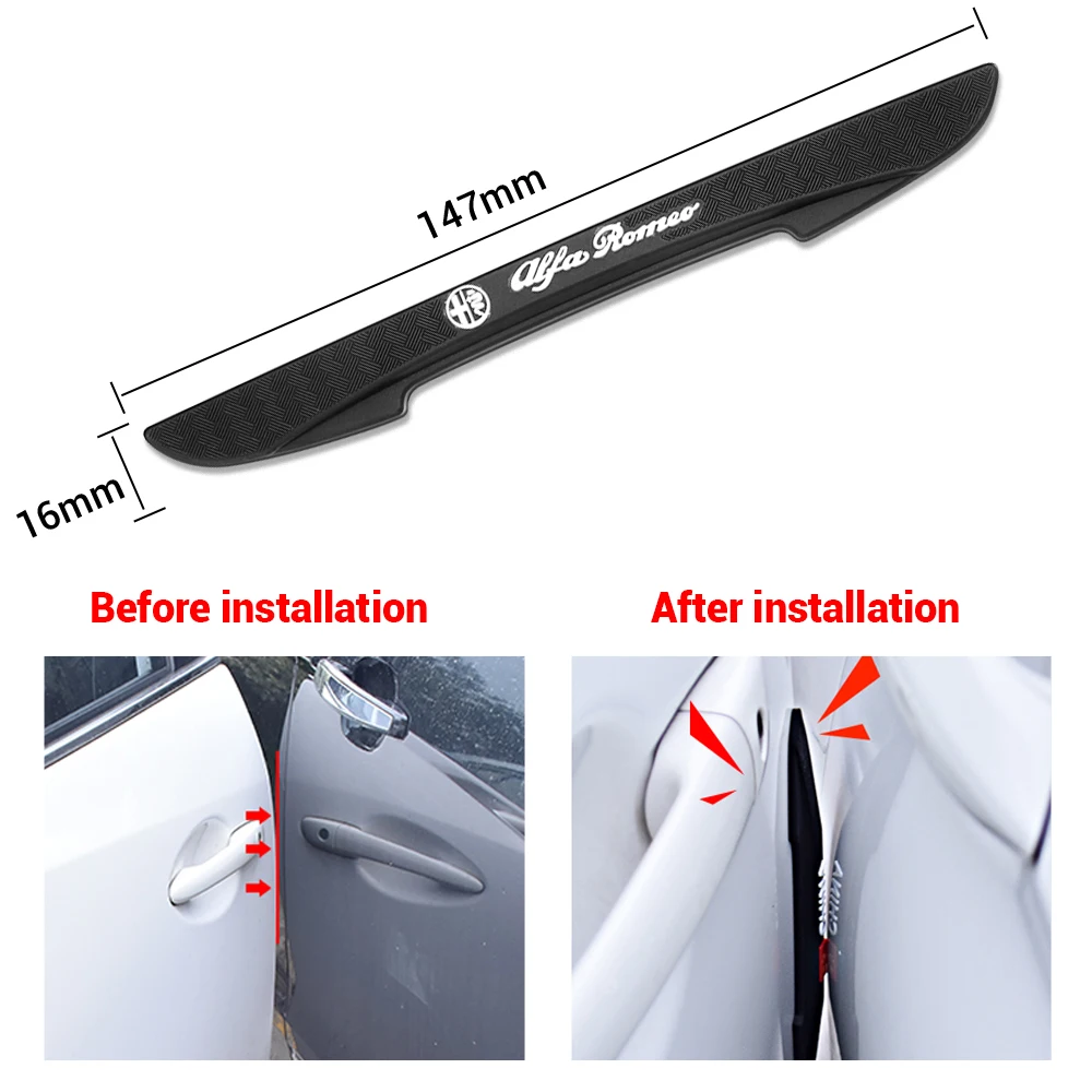 4 pezzi porta auto protezione anticollisione striscia di protezione strisce antigraffio accessori per Alfa Romeo Giulia Giulietta 156 159 147 Tonale - immagine 6