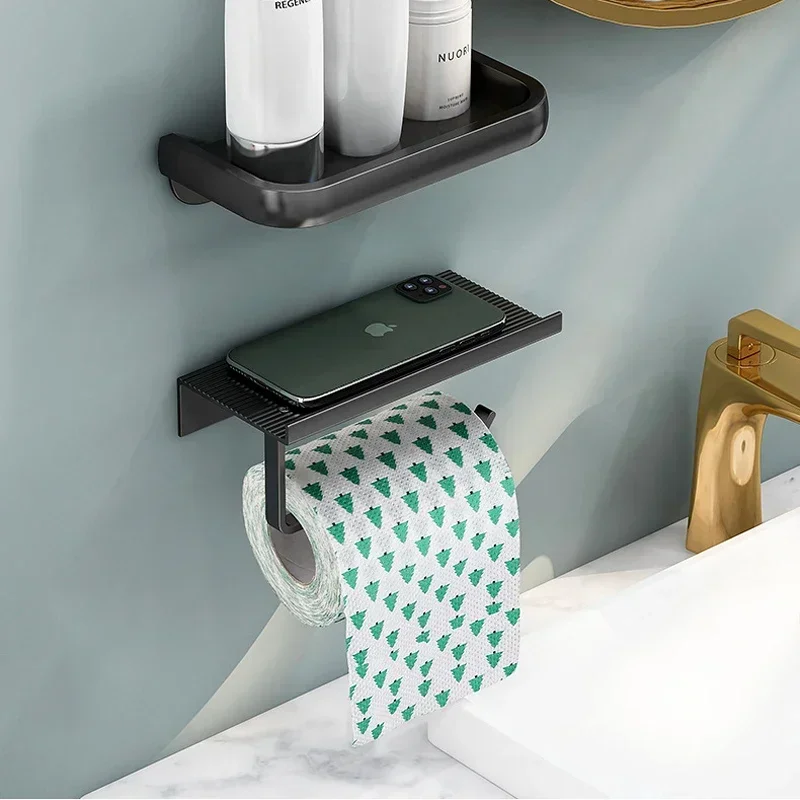 Aluminum Alloy Toilet Paper Holder Tissue Rack Bathroom Tissue Holder for Bathroom Storage Shelf Accessories
