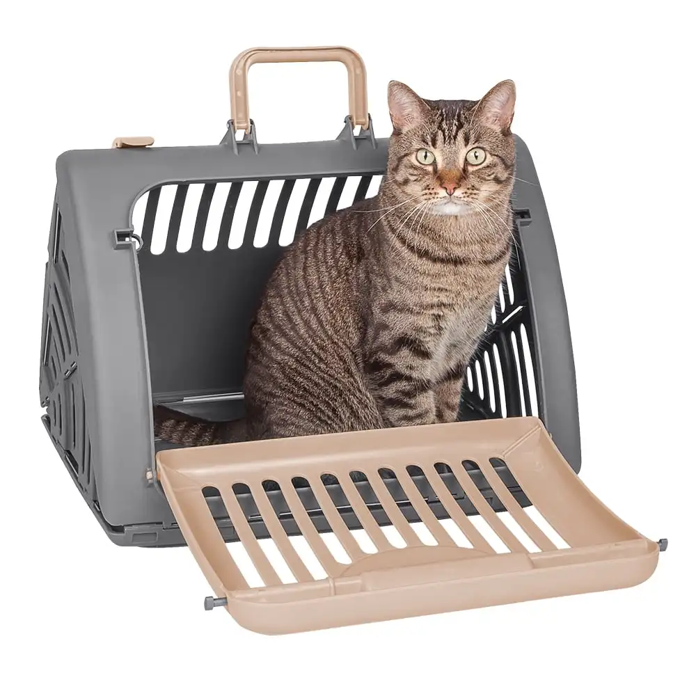 

SportPet Foldable Plastic Travel Cat Carrier, For Cats 5-25 lb.