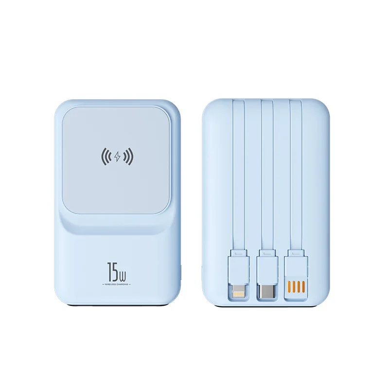 

20000mAh Magnetic Wireless Charger Power Bank Built in Cable for iPhone 14 Samsung Huawei Xiaomi 22.5W Fast Charging Powerbank