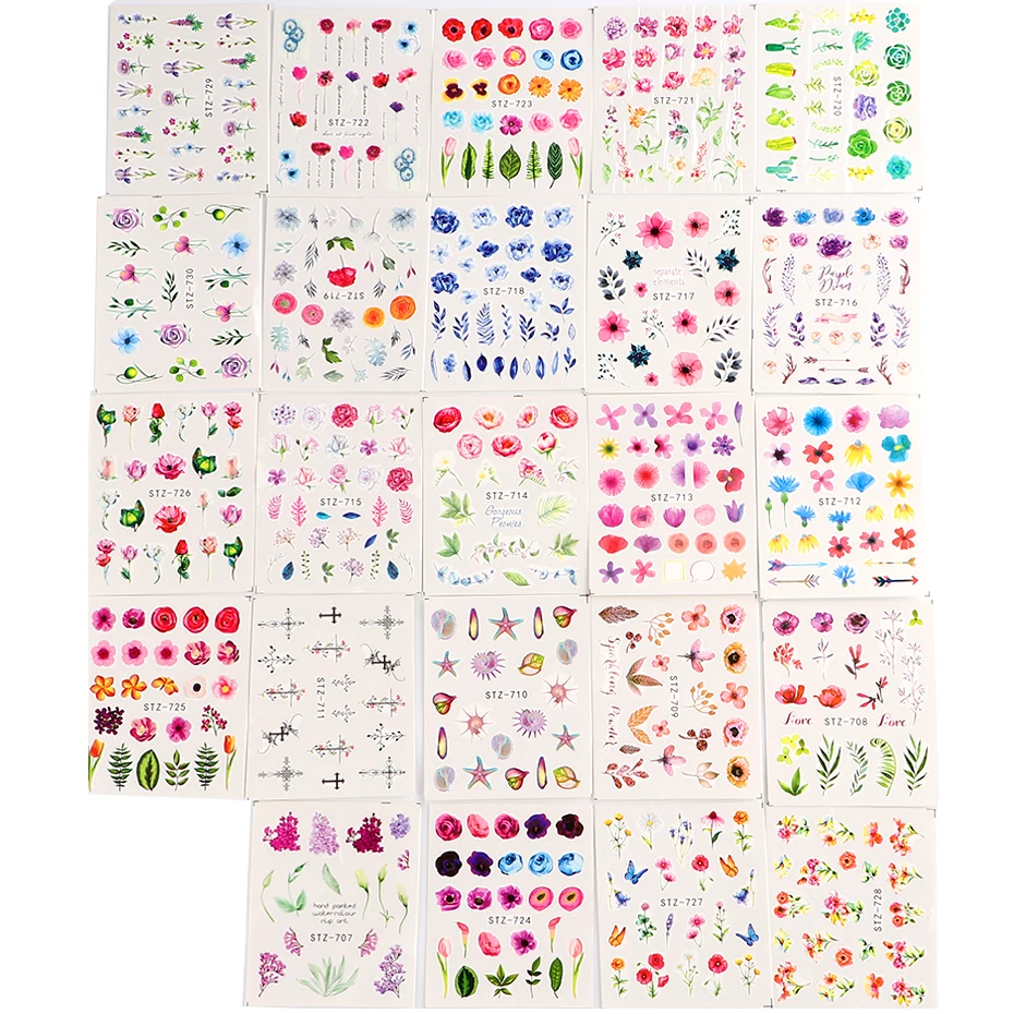 Nail Sticker Decals Sets Water Transfer 100 Designs Beauty Full DIY Tips Nail Charm 100pcs/lot nail stickers nail decals nail art decoration