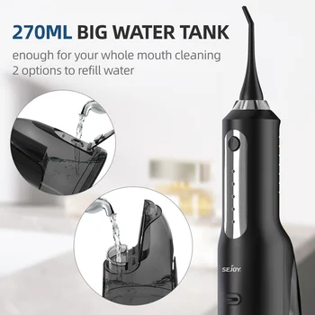 Alternative view of SEJOY Water Flosser for Teeth Irrigator Teeth Whitening Tool Portable Water Pick Personal Care Appliances Dental Teeth Cleaner