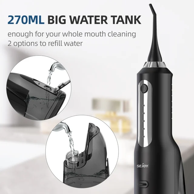 SEJOY Water Flosser for Teeth Irrigator Teeth Whitening Tool Portable Water Pick Personal Care Appliances Dental Teeth Cleaner 2