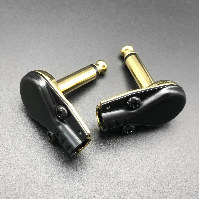 90Degree Right Angle 6.35 mm Mono 2 Pole Jack Plugs 6.35mm Guitar Audio Cables Phono Pancake 1/4 Inch Connectors 12pcs