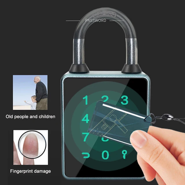 TUYA/TTLOCK APP Fingerprint Padlock Keyless Drawer Safety Lock Aluminum Alloy IP65 Waterproof for Cabinet Backpack 4