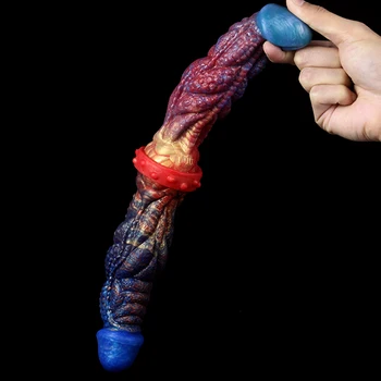 slave fetish bdsm Streamer Color Double Dildo Alien Lifelike Glans Two Big Kont Lesbian Products Anal Plug Sex Toys For Women 3