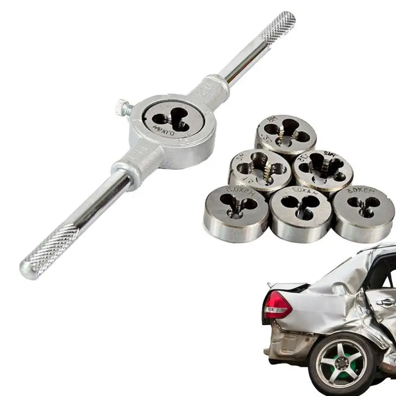 Tap And Die Set 8 Pieces Threads Tapping Threading Tool Kit With Wrench