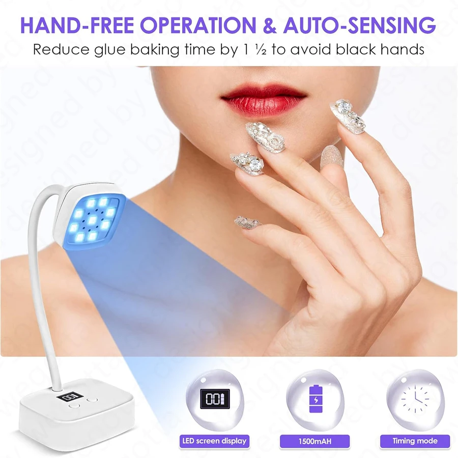 Rechargeable Sun uv Led Nail Lamp Professional uv Light for Gel Nails,Mini Nail Dryer Led uv Light Lamp for Nail Art Salon 4