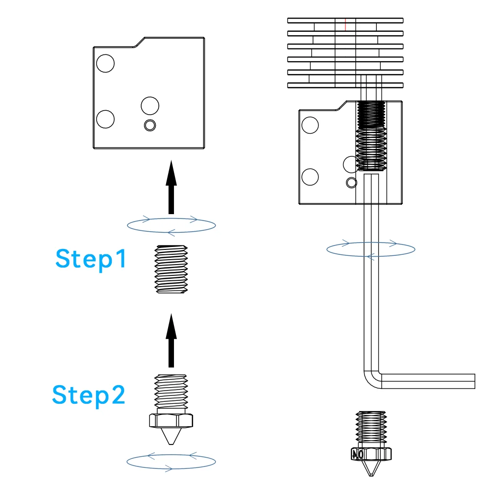 Nickel Plated for E3D V6  Hotend Adapter Volcano Crazy Heating Block CHT High Flow Volcano Copper Connector for E3DV6 Nozzle