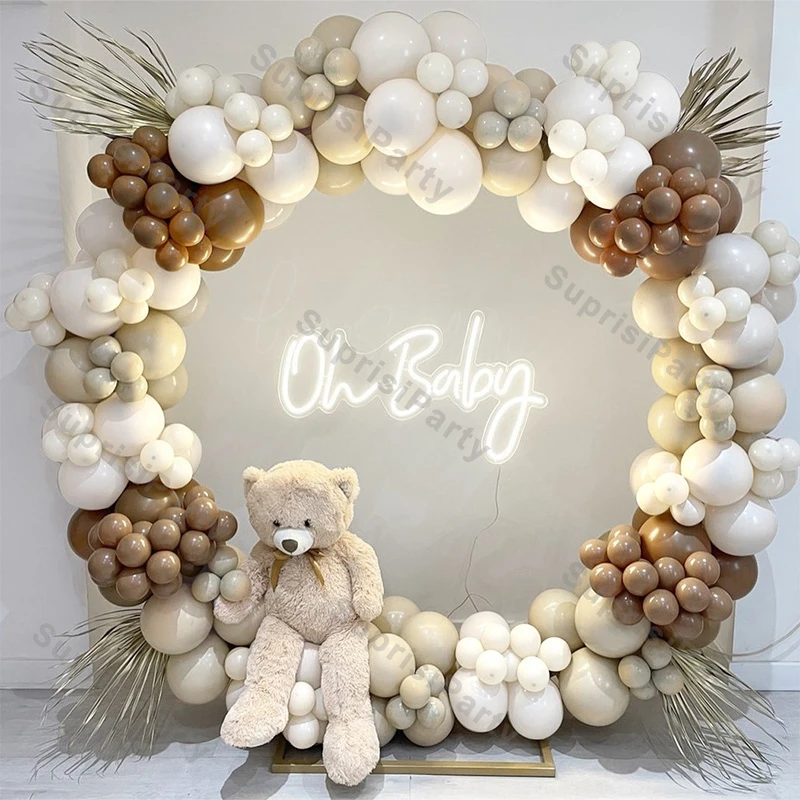 

Birthday Decorations Balloons Garland Arch Coffee Brown Sand White Coffee Ballon Baby Shower Boho Wedding Engagement Party Decor