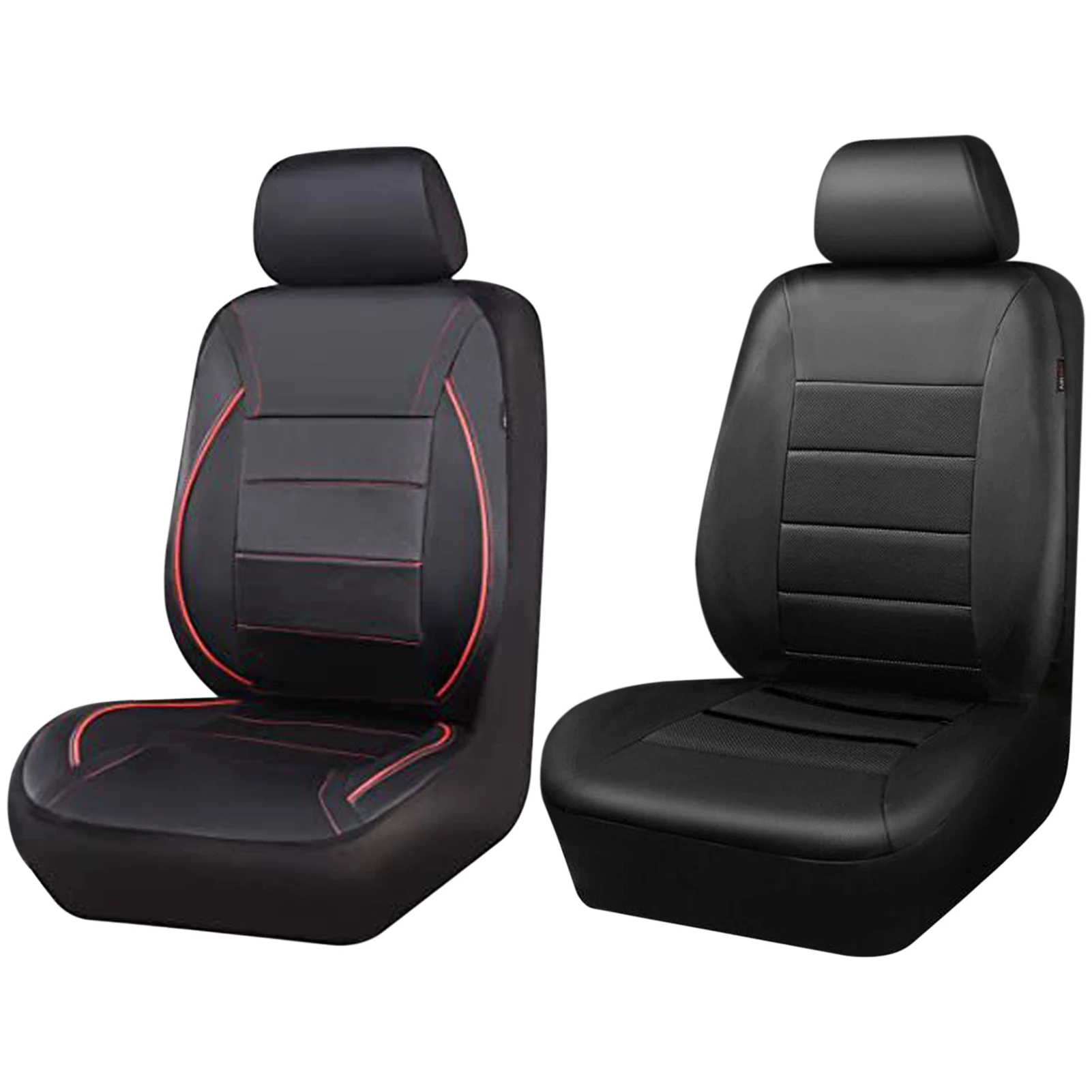 Universal Car Seat Covers, 9PCS PU Leather Front and Rear Seat Protectors, Full Set Auto Seat Covers, Front Seats Airbag Compati