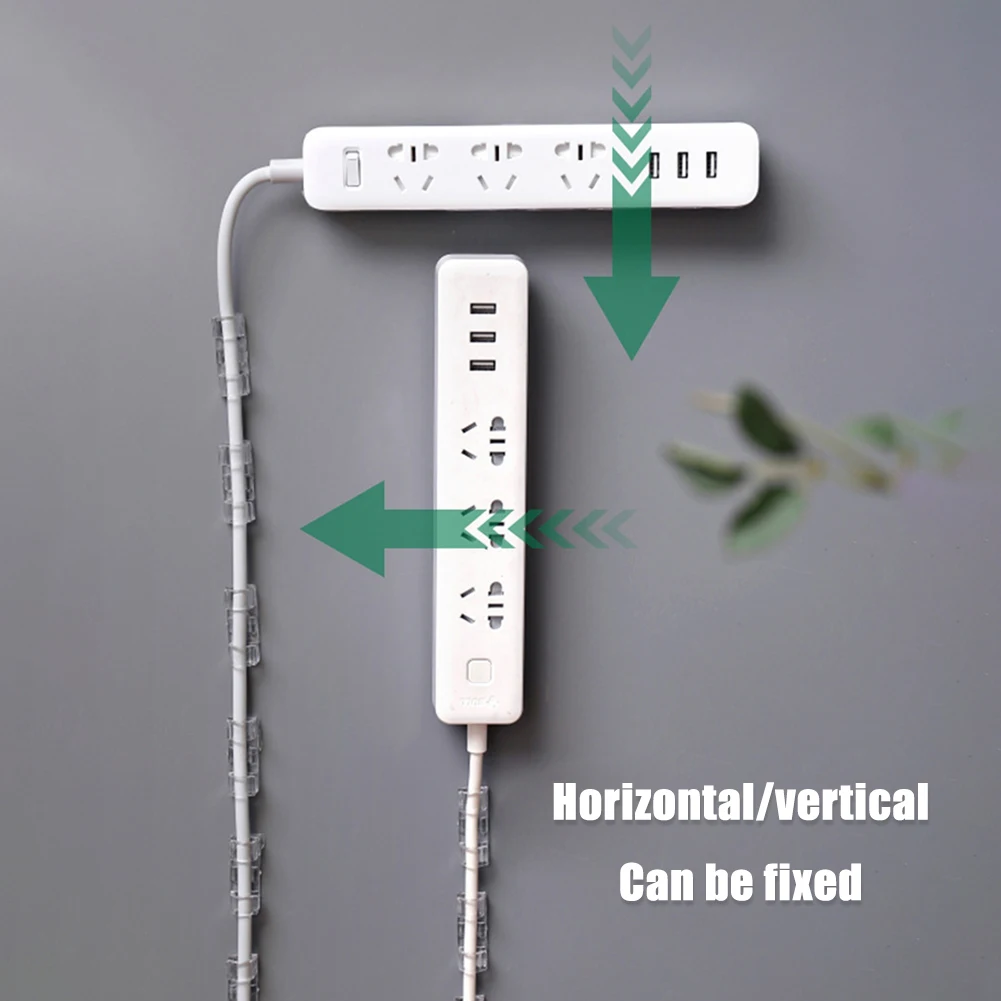 White ABS Wall Mount Power Strip Holder Surge Protector