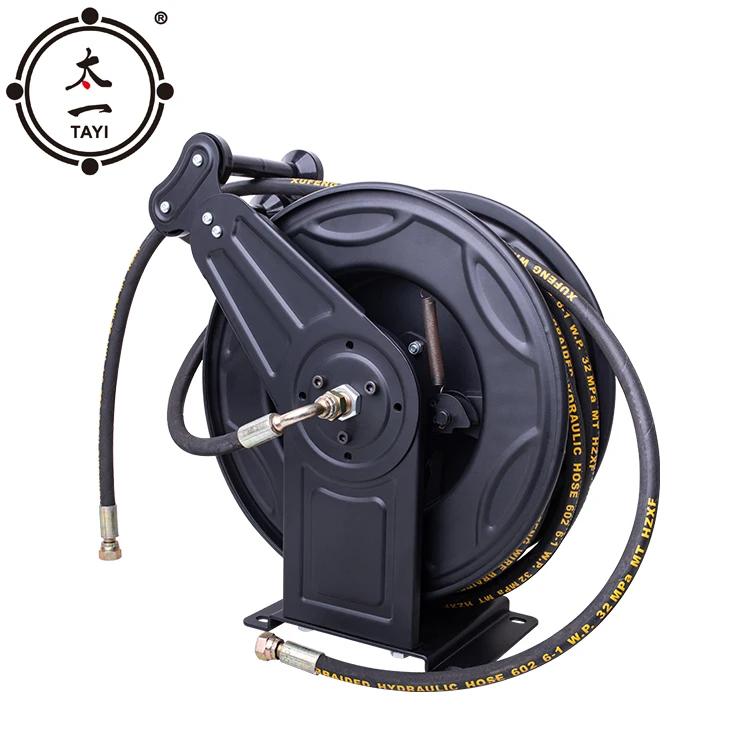 

Heavy Duty High Quality Wall Mounted Garden Automatic High Pressure Metal Industrial wash steel wire pipes hose Reel