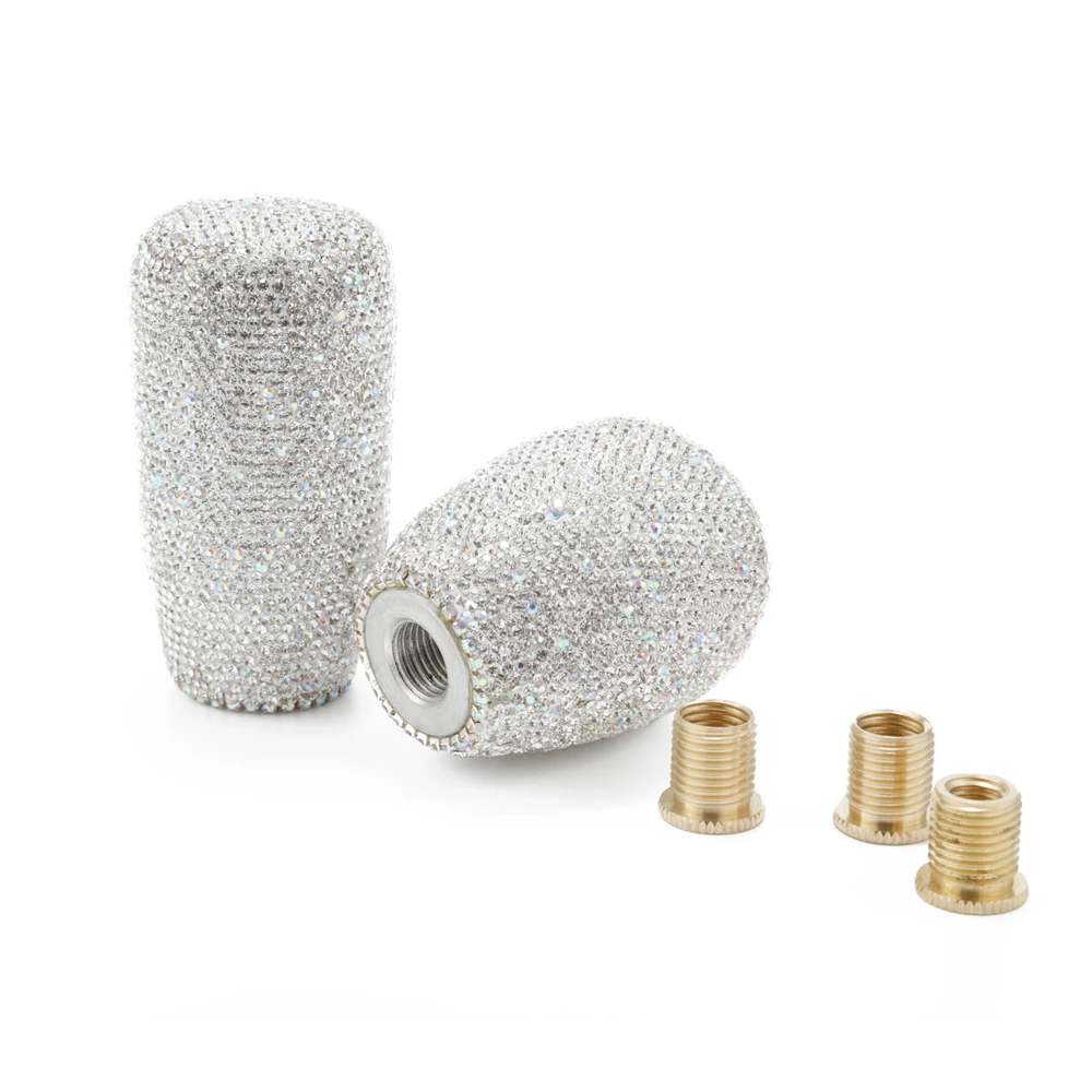 Universal Car Aluminum Diamond Gear Shift Knob Stick Shifter Cover AT