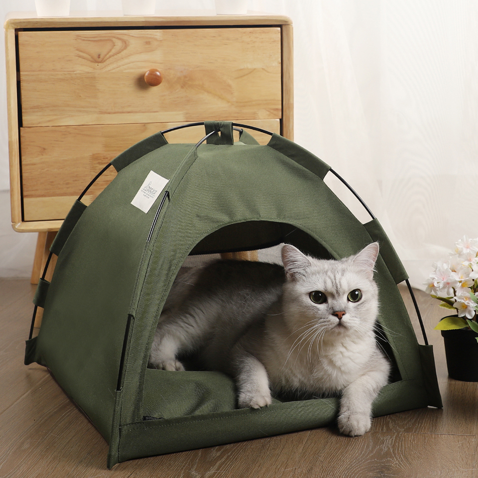Pet Tent Bed Cats House Supplies Products Accessories Warm Cushions Furniture Sofa Basket Beds Winter Clamshell Kitten Tents Cat - Cat Beds & Mats