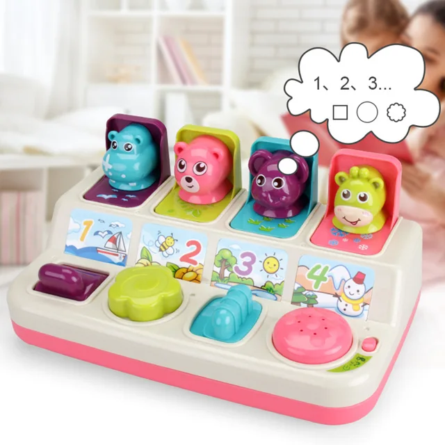 Moulty Interactive Pop Up Animals Toy with Music Animal Sound Activity Learning Toys for Ages 9-12-18 Months &1 Year Old Kids 2