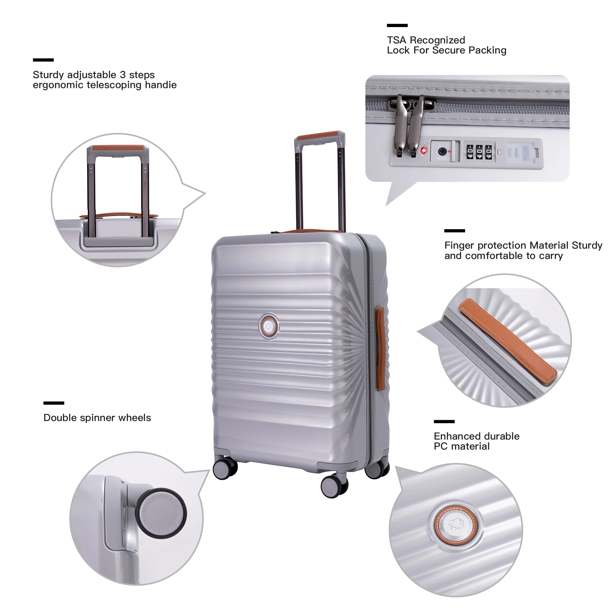 Hardshell 28 Inche Luggage with Spinner Wheels 3