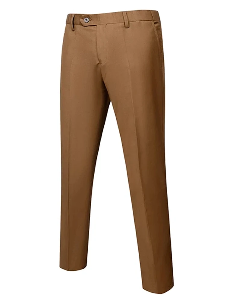 Suit Pants S-6XL Men's Fashion Boutique Solid Color Formal Business Suit Trousers Groom Wedding Dress Men Casual Suit Pants