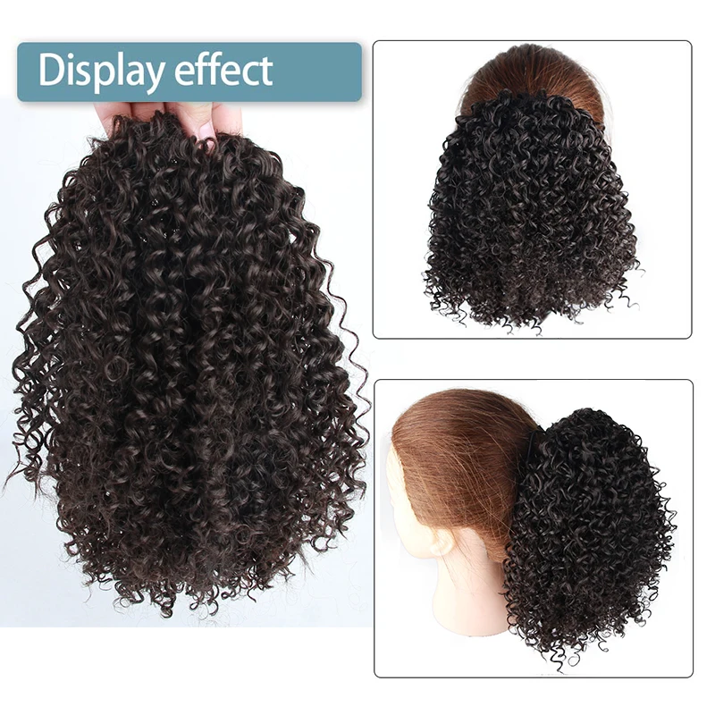Drawstring Puff Ponytail Afro Kinky Curly Hair Extension Synthetic Clip In Pony Tail African American Hair Extension 13 Drawstring Puff Ponytail Afro Kinky Curly Hair Extension Synthetic Clip In Pony Tail African American Hair Extension